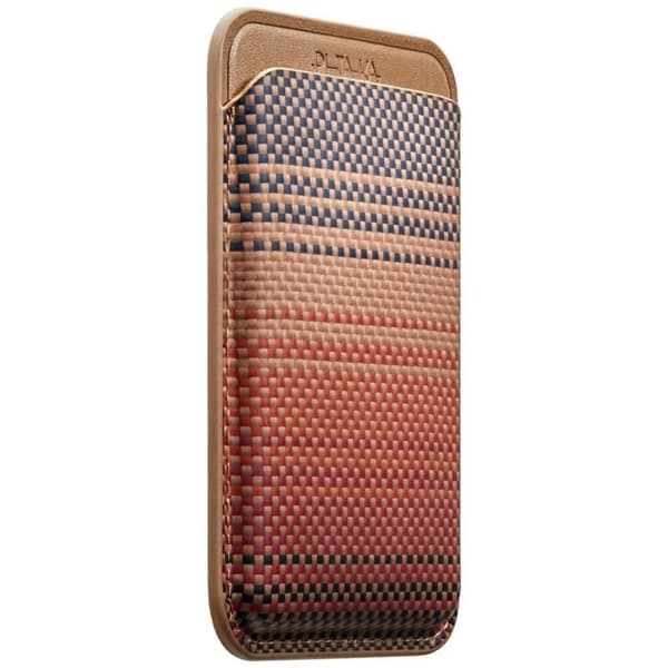 PITAKA MagSafe Korthållare Woven Plånbok - Sunset Brun