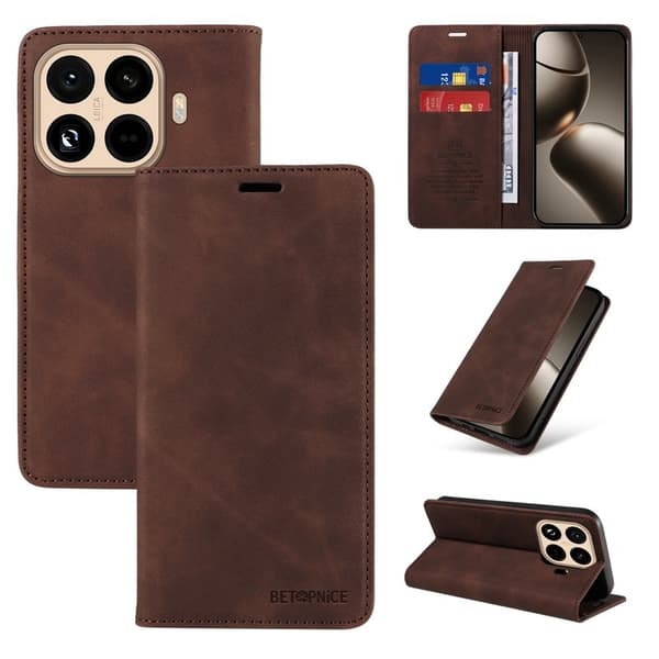 BETOPNICE Xiaomi 15T Pro Plånboksfodral Konstläder - Brun