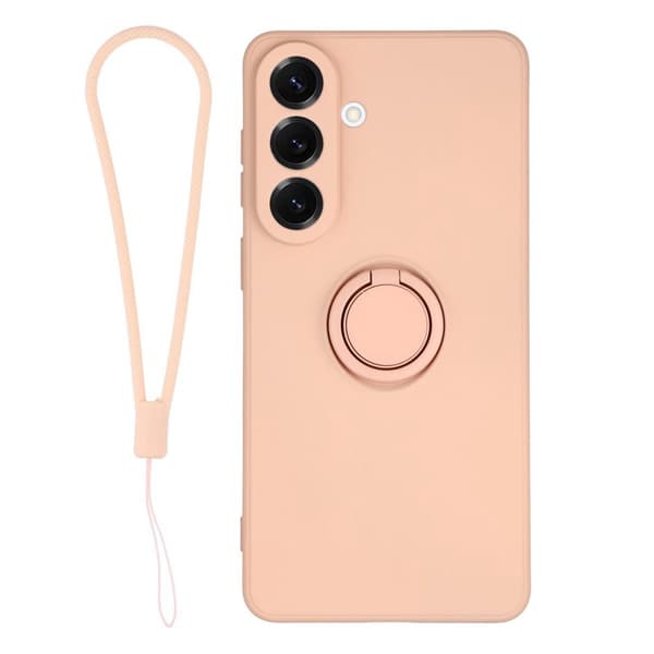 Mobilskal för Samsung Galaxy S26 Plus Silikon med Ring Kickstand - Rosa
