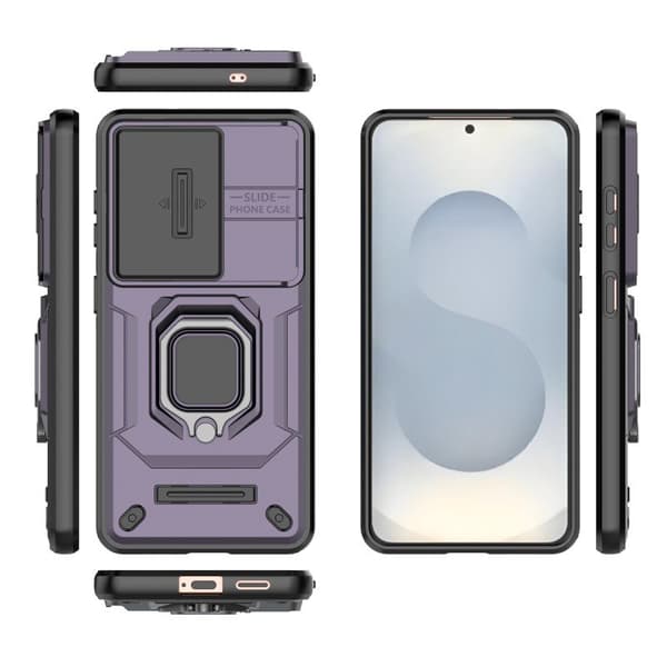 WANLONFENG Mobilskal för Samsung Galaxy S26 PC + TPU Kickstand - Lila