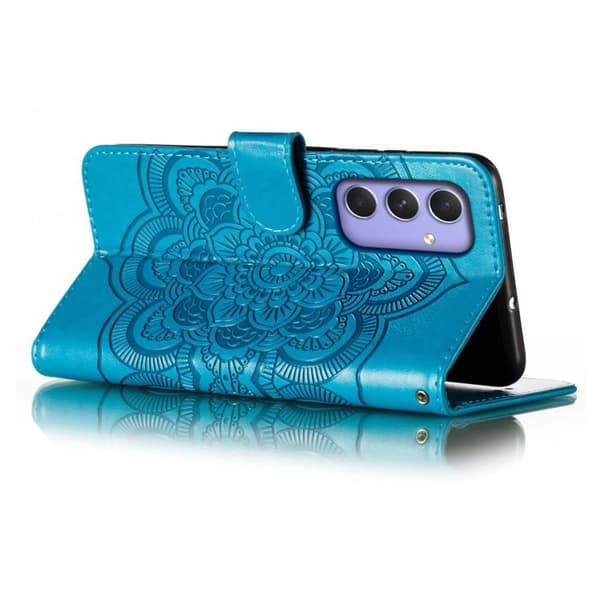 Samsung Galaxy S26 Plånboksfodral Konstläder Mandala Tryck - Blå