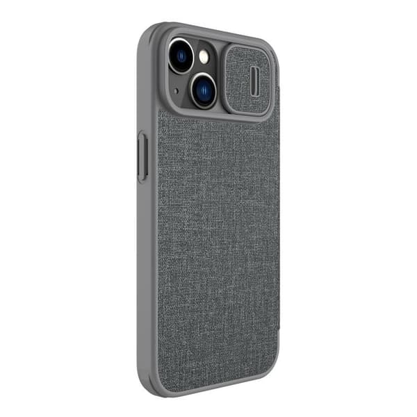 Nillkin iPhone 14 Plus Plånboksfodral Qin Cloth Pro - Grå Grå