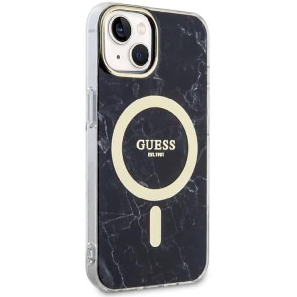 Guess iPhone 14 Mobilskal MagSafe Marble - Sort Black