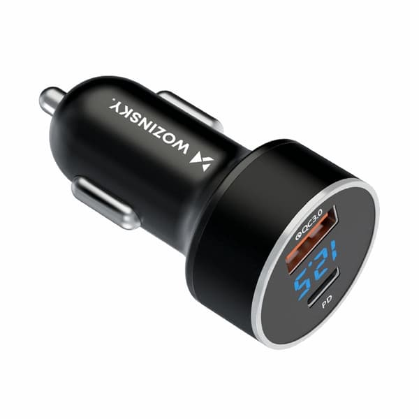 Wozinsky Billaddare USB-C USB-A 36W - Svart Svart