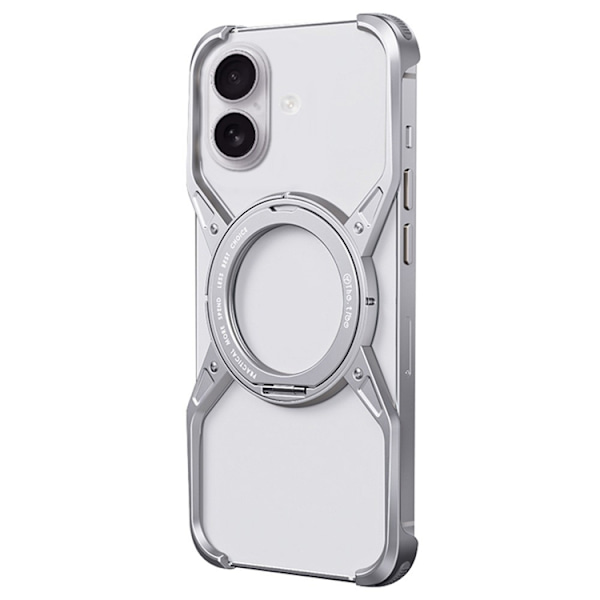 Mobilskal till iPhone 16 Bumper Frameless Kickstand - Silver Silver