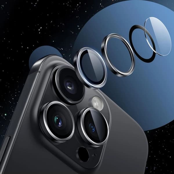 Tech-Protect iPhone 17 Pro/17 Pro Max Härdat Glas Kameraskydd Blå
