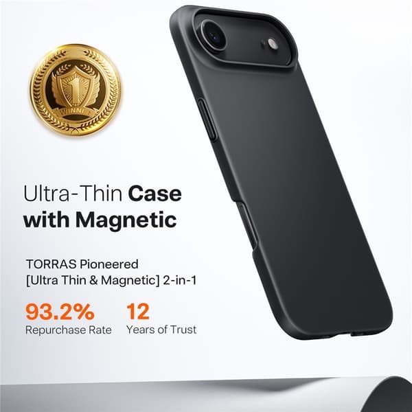 TORRAS Mobilskal till iPhone Air MagSafe Shockproof - Svart Svart