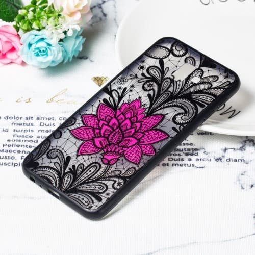 Embossed Flower Skal till  Samsung Galaxy J4 Plus - Red Flower
