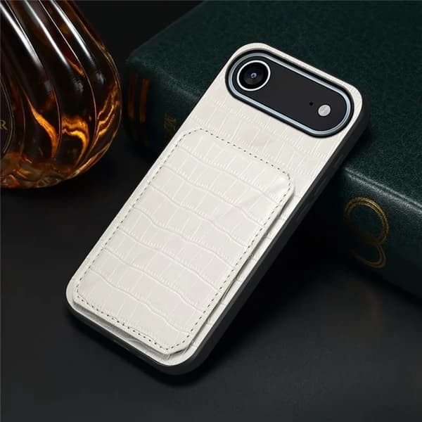 Mobilskal till iPhone Air Korthållare Crocodile Textured - Vit Vit