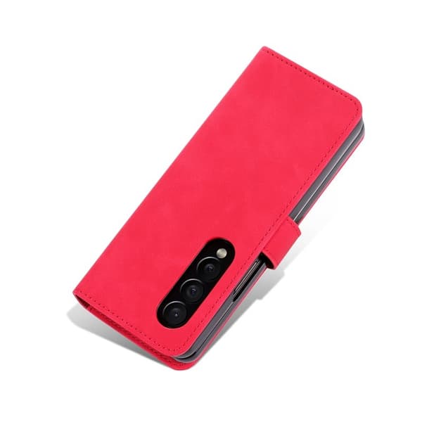 AZNS Samsung Galaxy Z Fold5 Plånboksfodral Konstläder - Röd