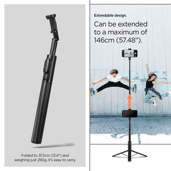 Spigen Selfiestick Tripod Bluetooth S541W - Svart Svart