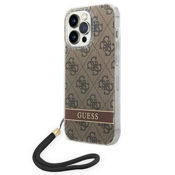 GUESS iPhone 14 Pro Max Skal Print Strap - Brun Brun