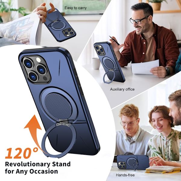 Mobilskal till iPhone 13 Pro Max MagSafe Rotating Kickstand TPU + PC Blå