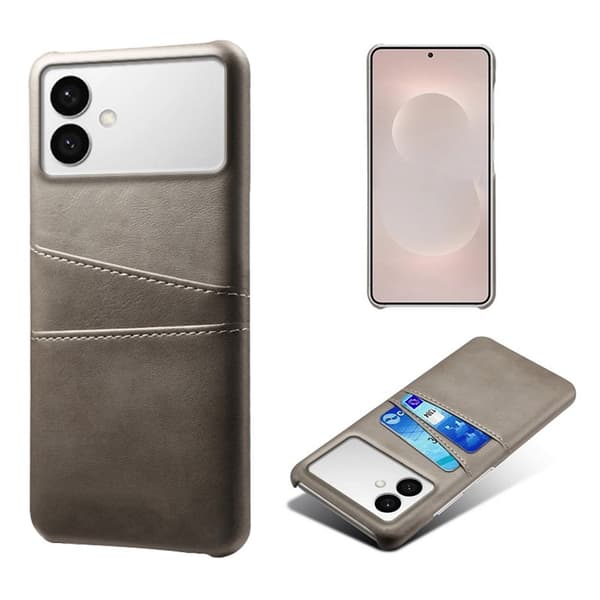Mobilskal till Samsung Galaxy S26 Edge PU Läder + Hård PC - Grå