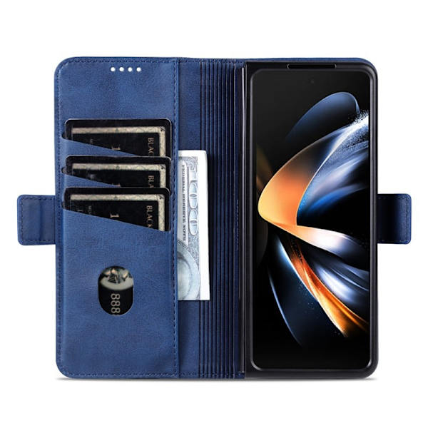 AZNS Samsung Galaxy Z Fold6 Plånboksfodral Konstläder - Blå