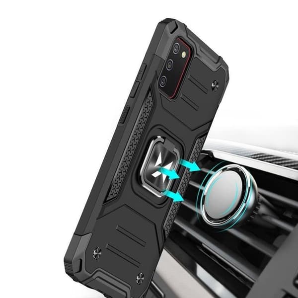 Wozinsky Galaxy A03s Skal Ring Armor Hybrid Magnetic Holder - Sin Blå