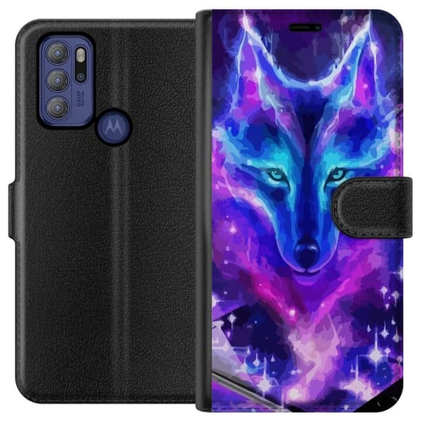 Plånboksfodral till Motorola Moto G60S med Neon Varg