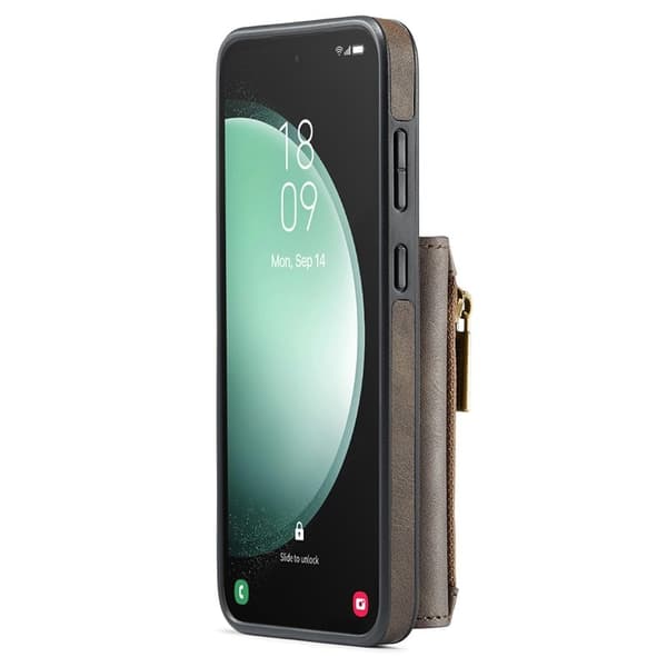 DG.MING M5 Series Mobilskal till Samsung Galaxy S25 Konstläder Magnetisk Brun