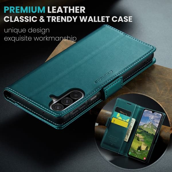 CASEME Plånboksfodral Konstläder för Samsung Galaxy A26 5G - Grön