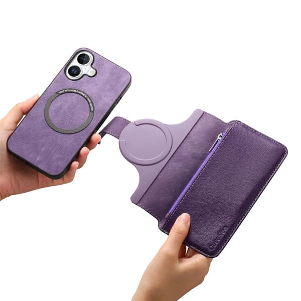 CASENEO MW-02 iPhone 16 Plus Plånboksfodral Konstläder - Lila