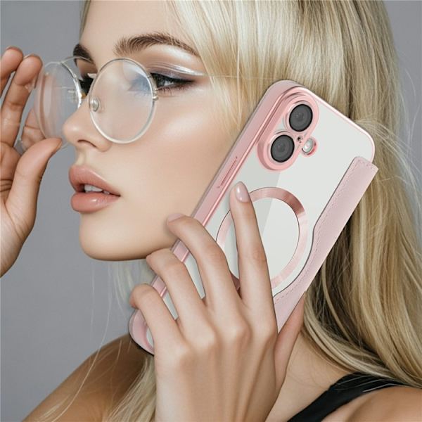 iPhone 17 Plånboksfodral MagSafe RFID - Rosa Rosa