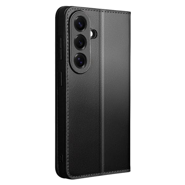 Qialino Plånboksfodral för Samsung Galaxy S26 Plus Äkta läder - Svart