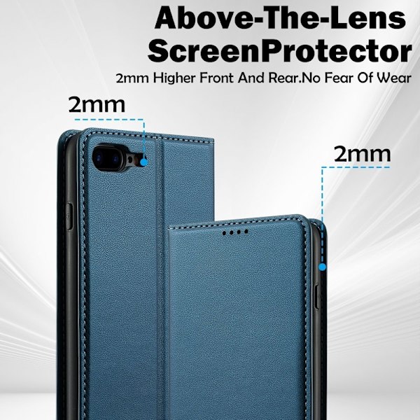 LC.IMEEKE L1 Series iPhone 8 Plus / 7 Plus Plånboksfodral Konstläder - Blå