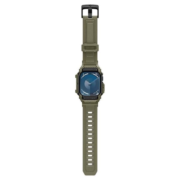 Spigen Apple Watch 46mm Series 10 Armband Rugged Armor Pro Grön