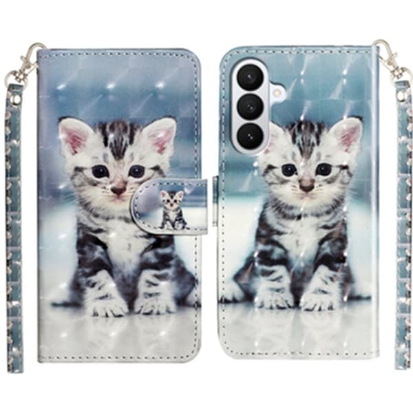 Plånboksfodral för Samsung Galaxy S26 Plus 3D-mönster Konstläder - Katt