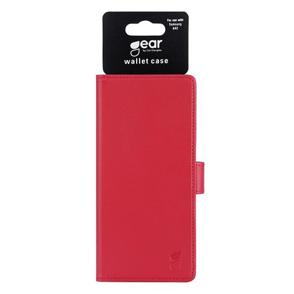 GEAR Galaxy A42 Mobile Case 3 korttilokero - punainen
