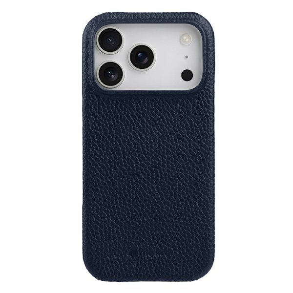 MELKCO Mobilskal till iPhone 17 Pro Max Äkta Läder PC Blå