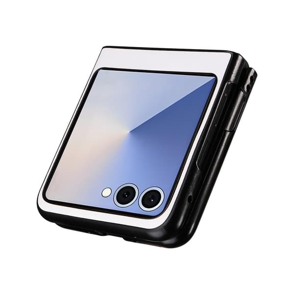 Mobilskal till Galaxy Z Flip7 PU Läder Protective - Vit Vit