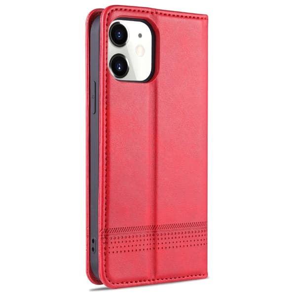 AZNS iPhone 13 Plånboksfodral Konstläder Stötabsorberande - Röd