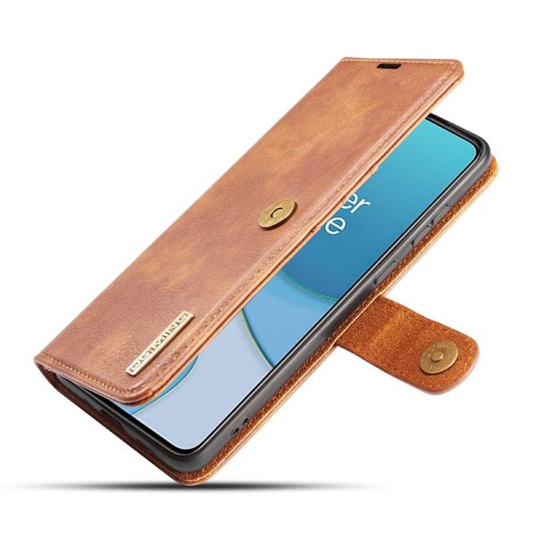 DG.MING OnePlus 8T Äkta Läder Plånboksfodral Brun