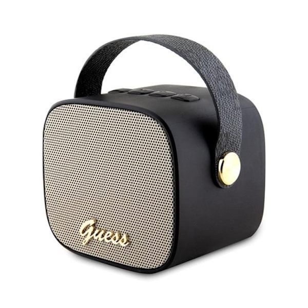 Guess Bluetooth Högtalare Mini Läder Script Logo - Svart Svart