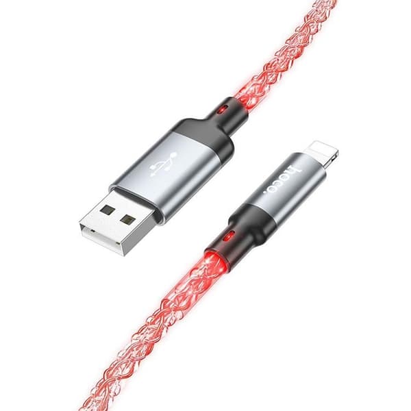 Hoco USB-A Till Lightning Kabel 2.4A 1m U112 - Grå Grå