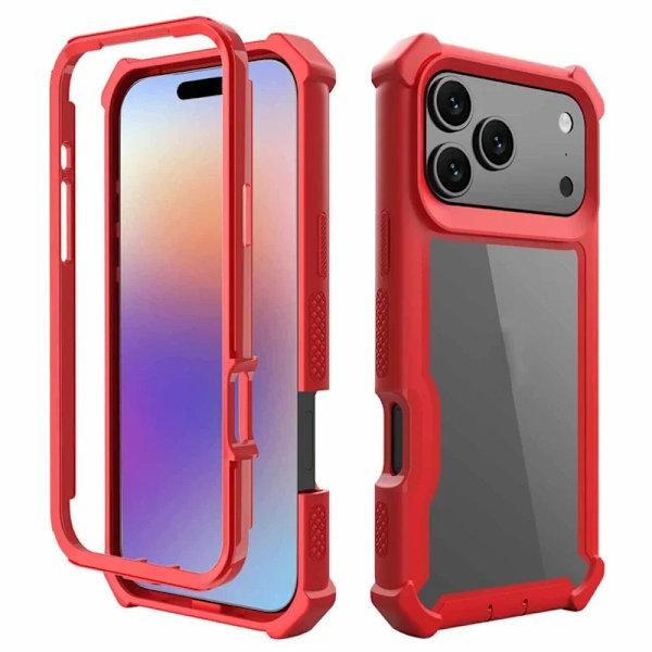 Mobilskal till iPhone 17 Pro Max TPU + PC Shockproof - Röd Röd