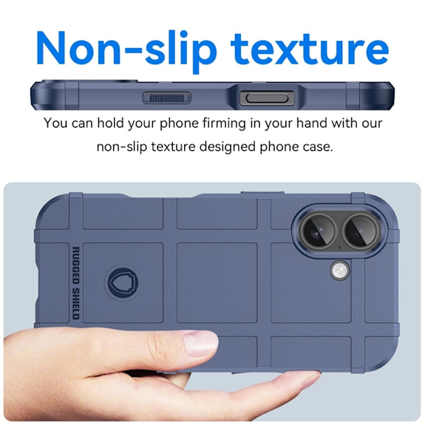 Mobilskal till iPhone 17 Grid Design Scratch-Proof Soft TPU - Blå Blå