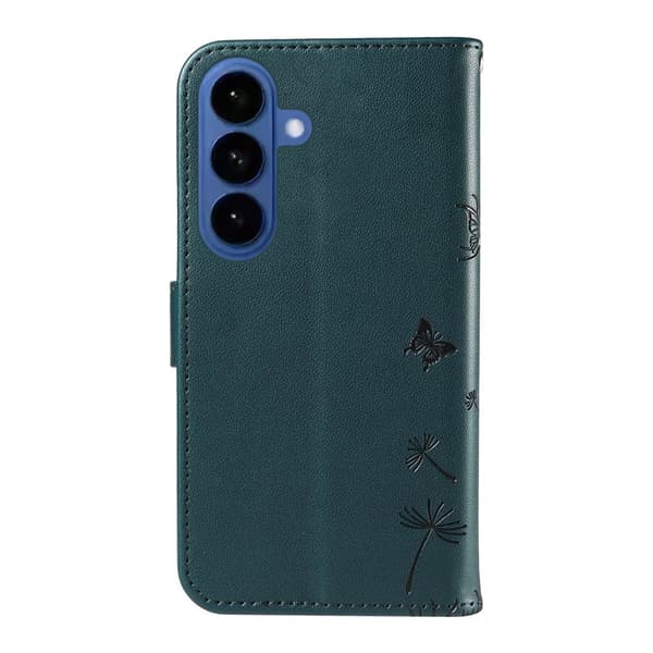 Samsung Galaxy S26+ Plånboksfodral Konstläder Med Rem Maskrostryck - Blå