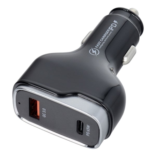 Billaddare USB-A/USB-C 83W - Svart Svart