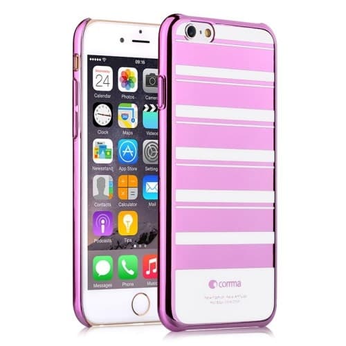 COMMA Bagsidecover til iPhone 6 - Stribet - Rosa Pink