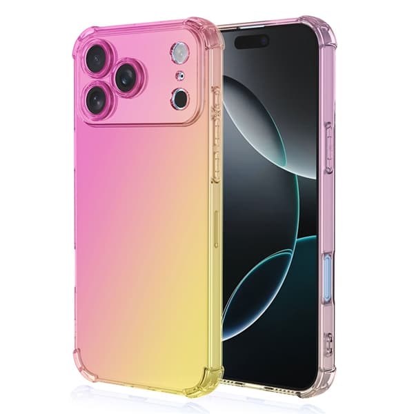 Mobilskal till iPhone 17 Pro Gradient Färg Anti-Drop - Rosa/Guld Rosa
