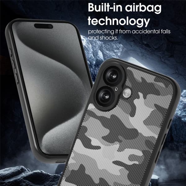 IBMRS Mobilskal till iPhone 17 Anti-Fall Soft - Transparent/Svart Transparent