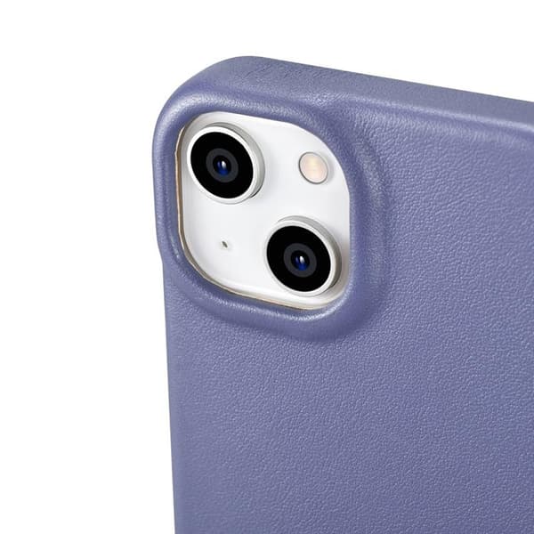 iCarer iPhone 14 Plus Plånboksfodral Magsafe CE Läder - Ljuslila Lila