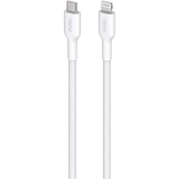 Puro USB-C - Lightning Cable -kangas - valkoinen