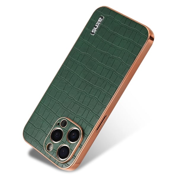 AZNS iPhone 14 Pro Max Plånboksfodral Konstläder - Grön