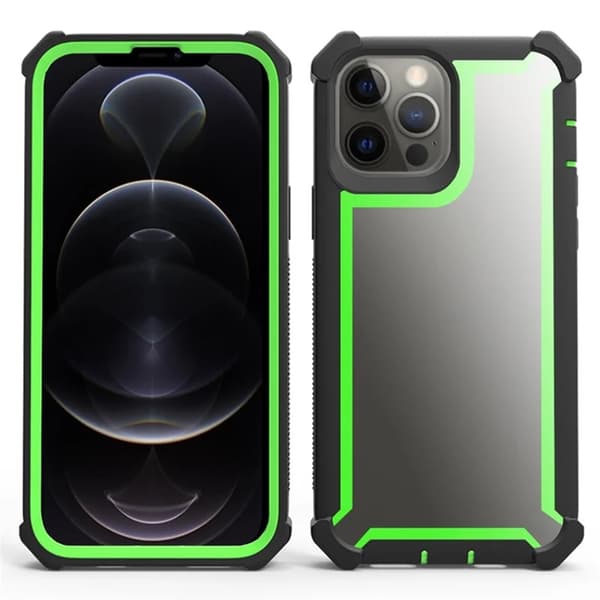 Mobilskal till iPhone 14 Pro Max TPU + PC Shockproof - Svart/Grön Grön