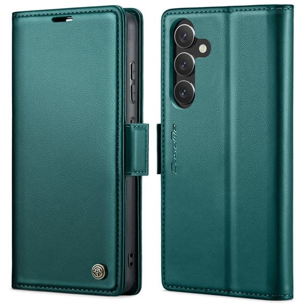 CASEME Plånboksfodral Konstläder för Samsung Galaxy S24+ - Grön