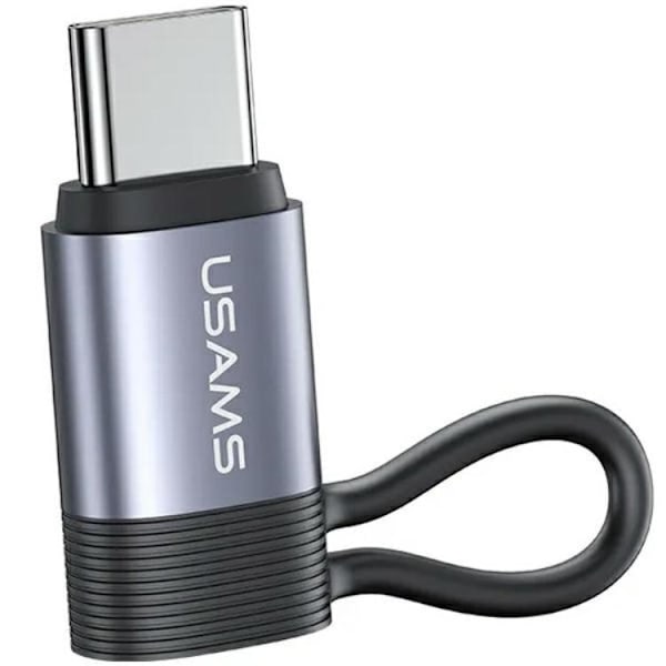 USAMS Lightning til USB-C Adapter 30W AU17 - Stål Silver