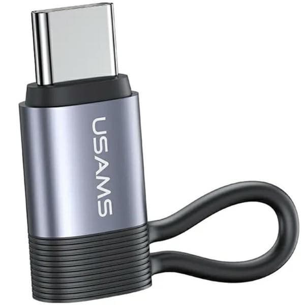 USAMS Lightning till USB-C Adapter 30W AU17 - Stål Silver
